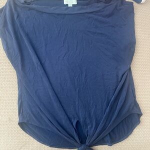 Veronica M Blue Off-Shoulder Top